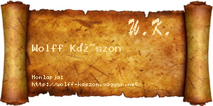 Wolff Kászon névjegykártya
